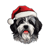 Havanese Dog Christmas Head
