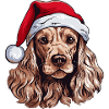 Cocker Spaniel Dog Christmas Head