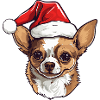 Chihuahua Dog Christmas Head