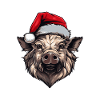 Wild Boar Christmas Animal Head