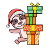 Faultier mit Weihnachtsmütze