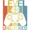 Level 43 Unlocked Funny Video Gamer 43Th Birthday