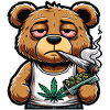 Bear smoking a cannabis joint