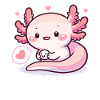 Cute Axolotl with Heart Axolotls