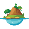 Tropische Inselparadies-Illustration