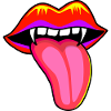 Mouth with vampire teeth