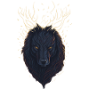 Mystischer Wolf mit Geweih