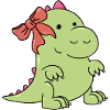 a little dinosaur at Christmas