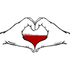 Poland Flag Heart Shape