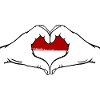 Indonesia Flag Heart Shape