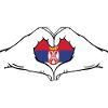 Serbia Flag Heart Shape