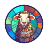 Pecora Colorato Vetro Colorato Cartone Animato Kawaii Animale