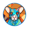Ratten-Buntglas-Cartoon-Kawaii-Tier