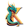 Buchstabe K mit Drache