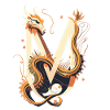 Lettre M avec dragon