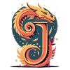 Letter J with dragon