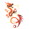 Buchstabe F mit Drache