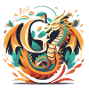 Buchstabe G mit Drache