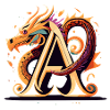 Lettre A avec dragon