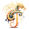 Letter T with dragon