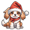 Hund mit Weihnachtsmütze