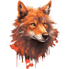 Sonnenuntergangs-Wolf: Einzigartiges Orange-Design