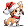 Hund mit Weihnachtsmütze