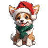 Hund mit Weihnachtsmütze