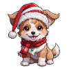 Hund mit Weihnachtsmütze