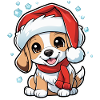 Dog with Christmas Hat