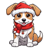 Hund mit Weihnachtsmütze