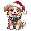 Hund mit Weihnachtsmütze