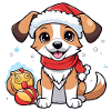 Hund mit Weihnachtsmütze