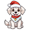 Hund mit Weihnachtsmütze