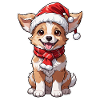 Hund mit Weihnachtsmütze