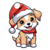 Dog with Christmas Hat