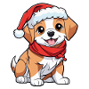 Dog with Christmas Hat