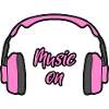 Music on Headphones pink