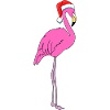 Flamingo with Santa hat