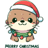 Otter Christmas Design - Festive Hug