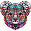 Koala mit Mandalas dekoriert
