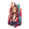 Retro Design mit einer Frau