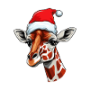 Giraffe Christmas Animal Head