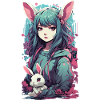 Gothic Kemonomimi Bunny Anime Streetwear