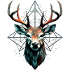 Geometric deer with geometric patterns