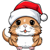 Hamster Christmas Animal Head