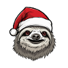 Sloth Christmas Animal Head
