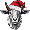 Goat Christmas Animal Head