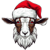 Goat Xmas Christmas Animal Head