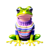 Kleiner Regenbogenfrosch mit Norweger-Pullover